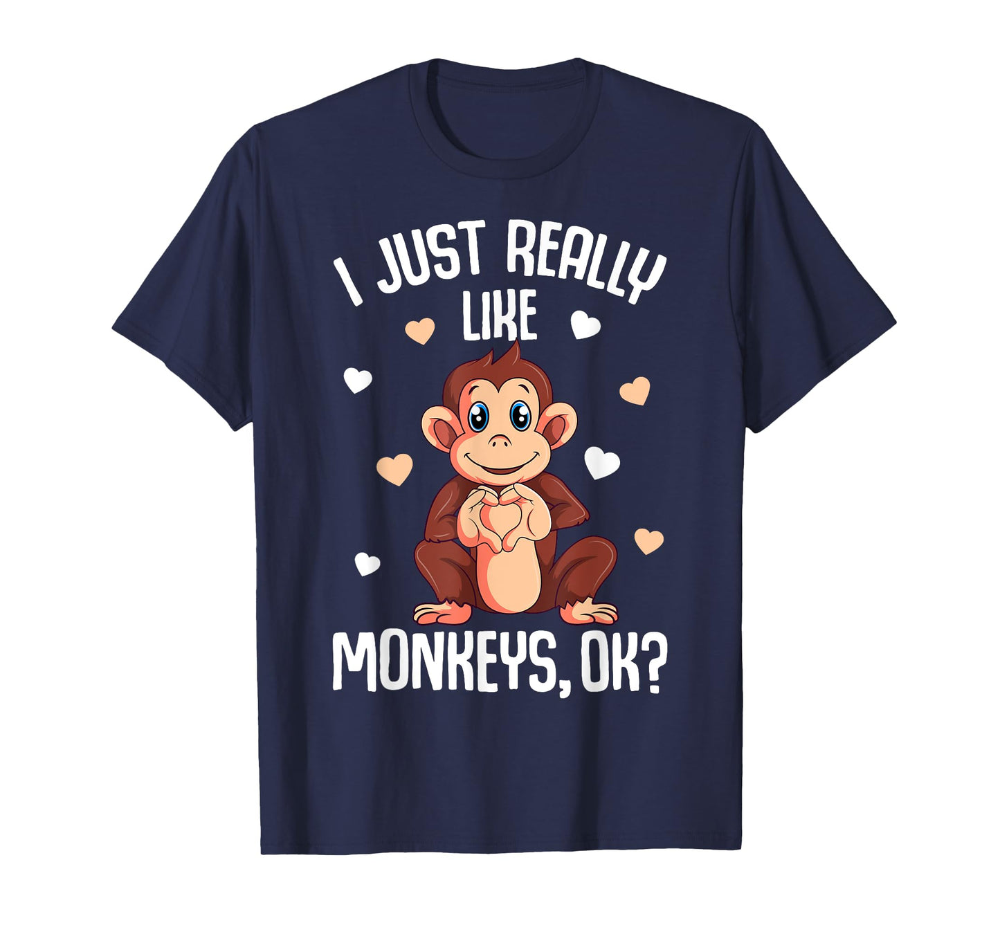 I Just Really Like Monkeys Kids Girls Women Monkey T-Shirt