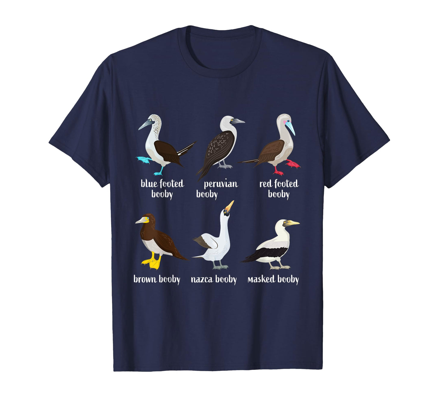 Types of Booby Birds galapagos islands wildlife T-Shirt