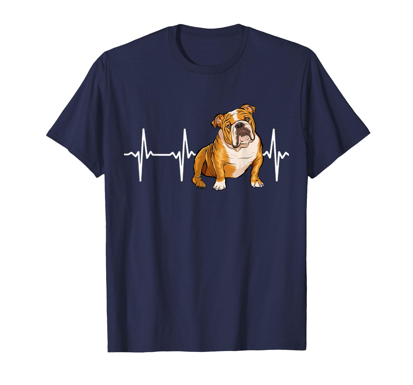 Bulldog Heartbeat Dog Lover Men Women Kids T-Shirt