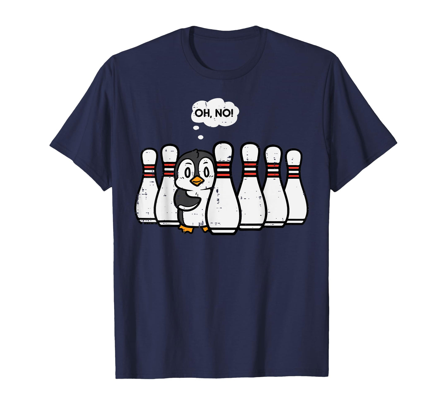 Penguin Bowling Pins Oh No Funny Bowler Player Men Women Kid T-Shirt