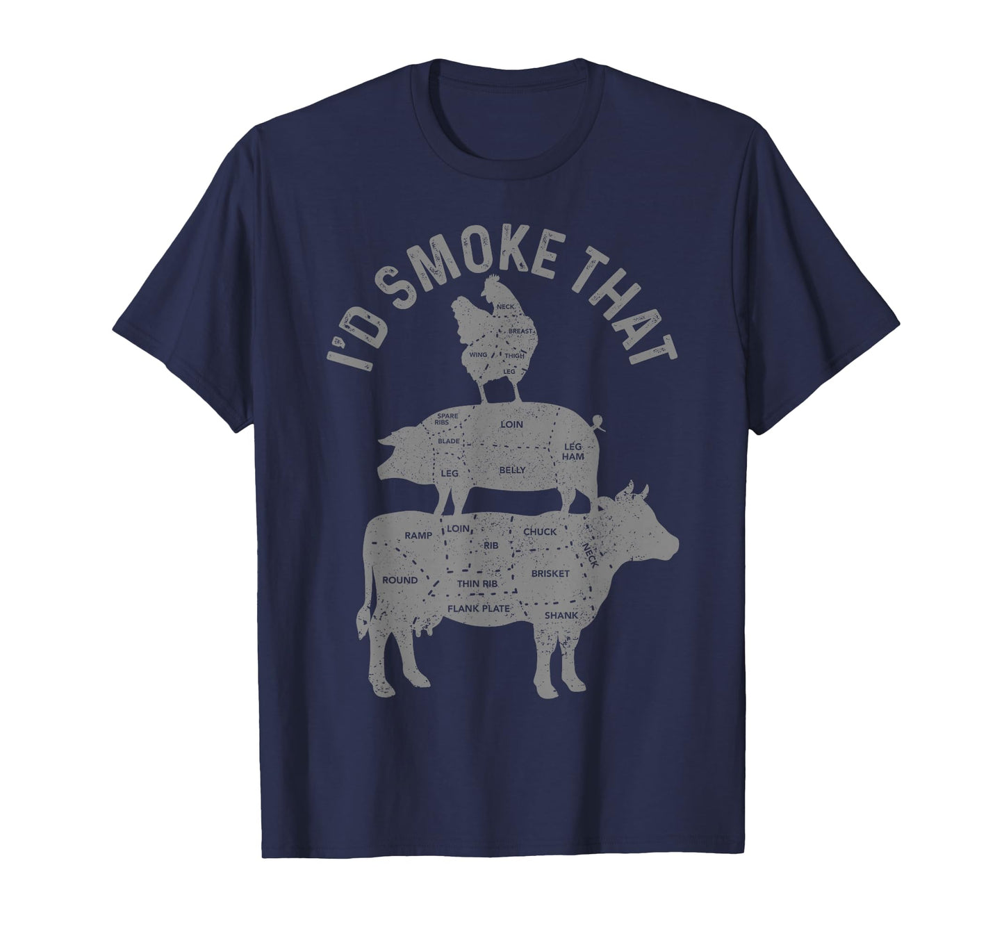 Chef Butcher BBQ I'd Smoke That Pork Beef Funny Father's Day T-Shirt