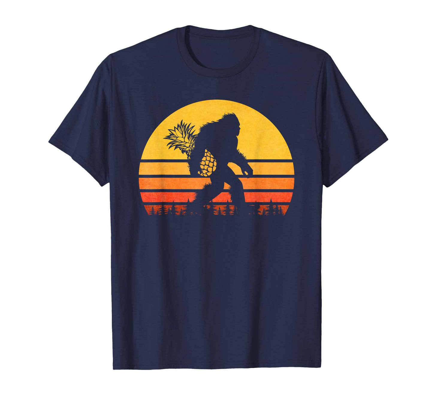 Retro Bigfoot Pineapple T-Shirt, Sasquatch With Fruit Tee T-Shirt