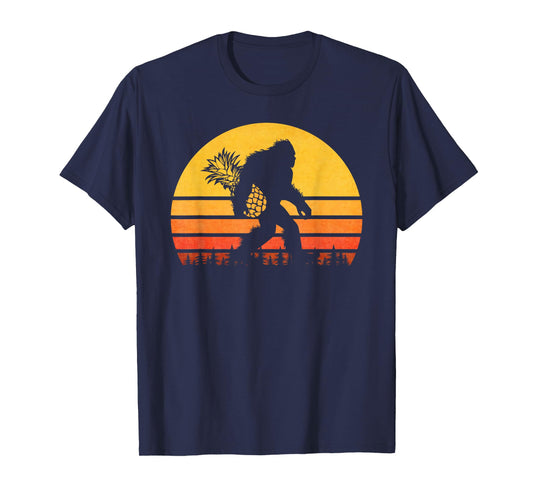 Retro Bigfoot Pineapple T-Shirt, Sasquatch With Fruit Tee T-Shirt