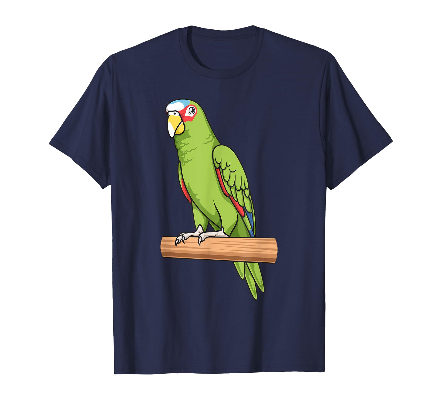 Parrot Bird White-Fronted Sitting on a Tree Branch T-Shirt