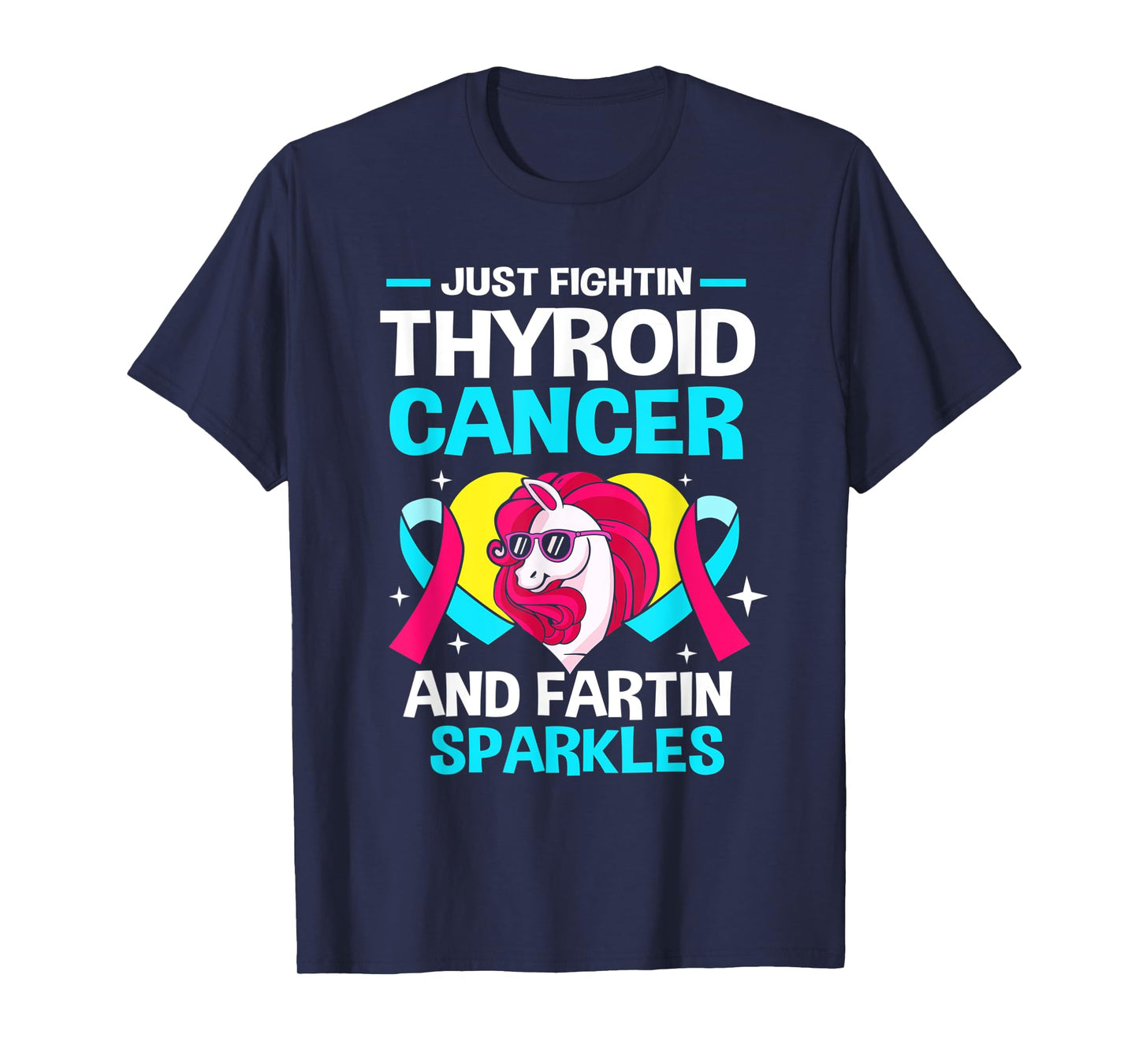 Unicorn Thyroid Cancer Funny Thyroid Cancer Warrior T-Shirt