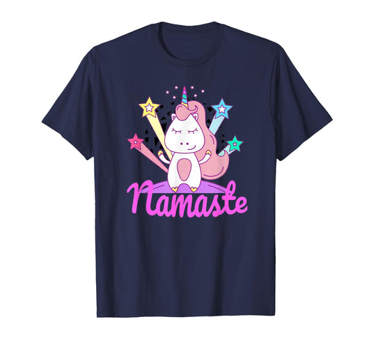 Namaste Unicorn Tee for Kids - Girls Yoga T-shirt T-Shirt