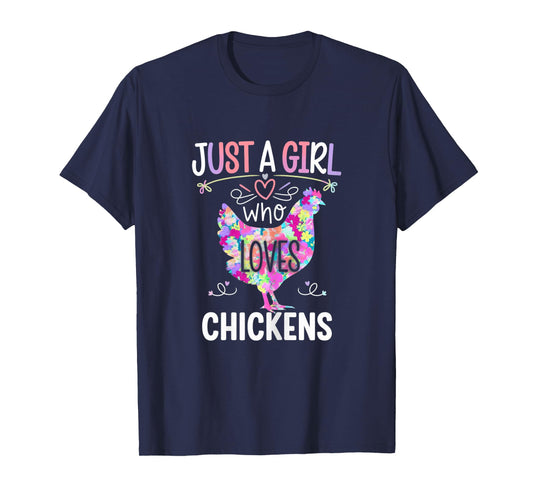 Just A Girl Who Loves Chickens Cute Floral T-Shirt