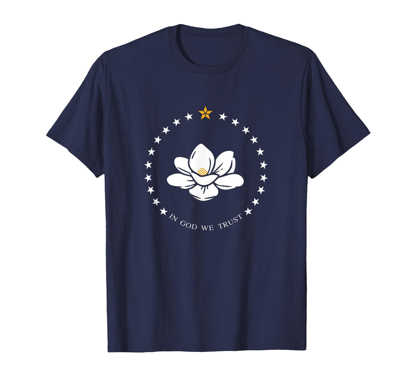 Mississippi Flag Magnolia In God We Trust T-Shirt