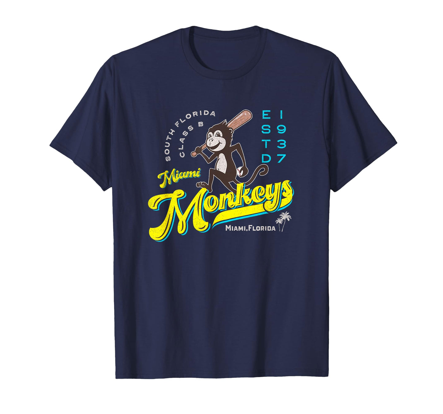 Miami Monkeys Baseball Retro Minor League Baseball Team T-Shirt