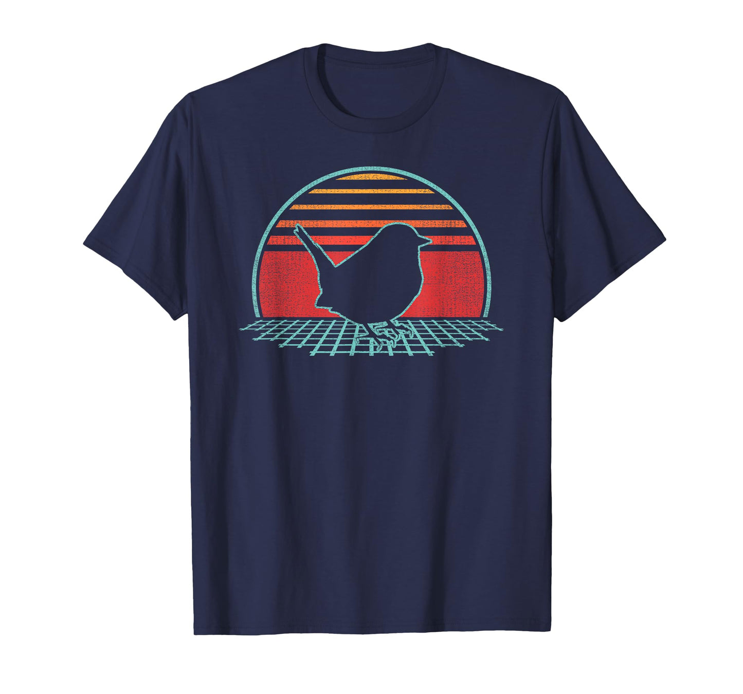 Wren Bird Retro Vintage 80s Style Birding Gift T-Shirt