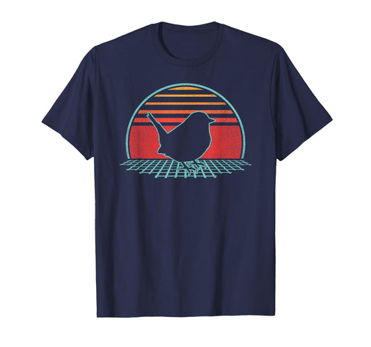 Wren Bird Retro Vintage 80s Style Birding Gift T-Shirt
