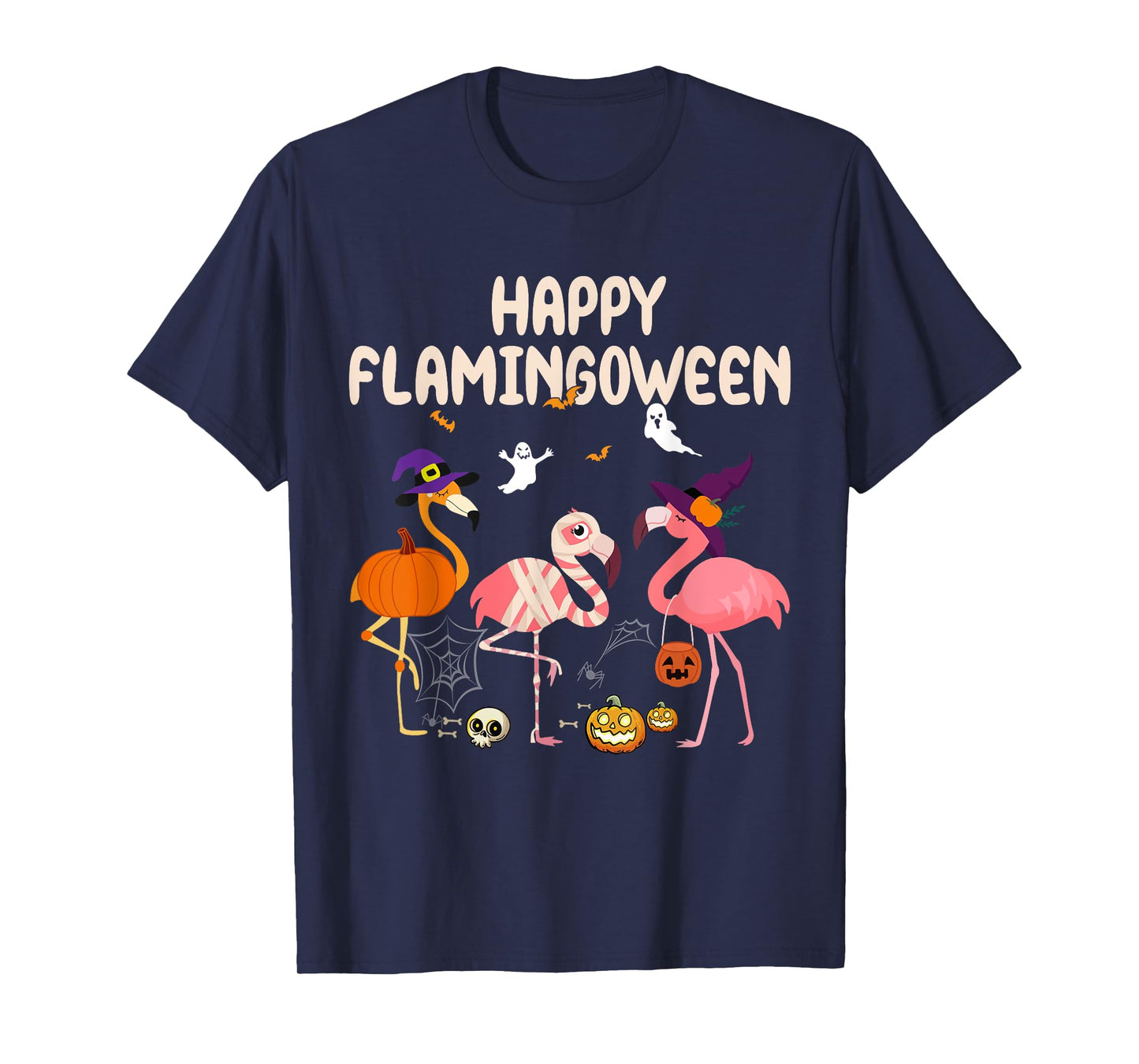 Halloween happy Flamingoween witch pumpkin mummy flamingo T-Shirt