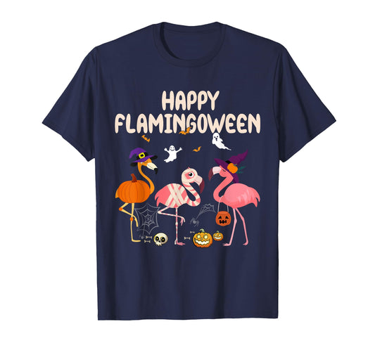 Halloween happy Flamingoween witch pumpkin mummy flamingo T-Shirt