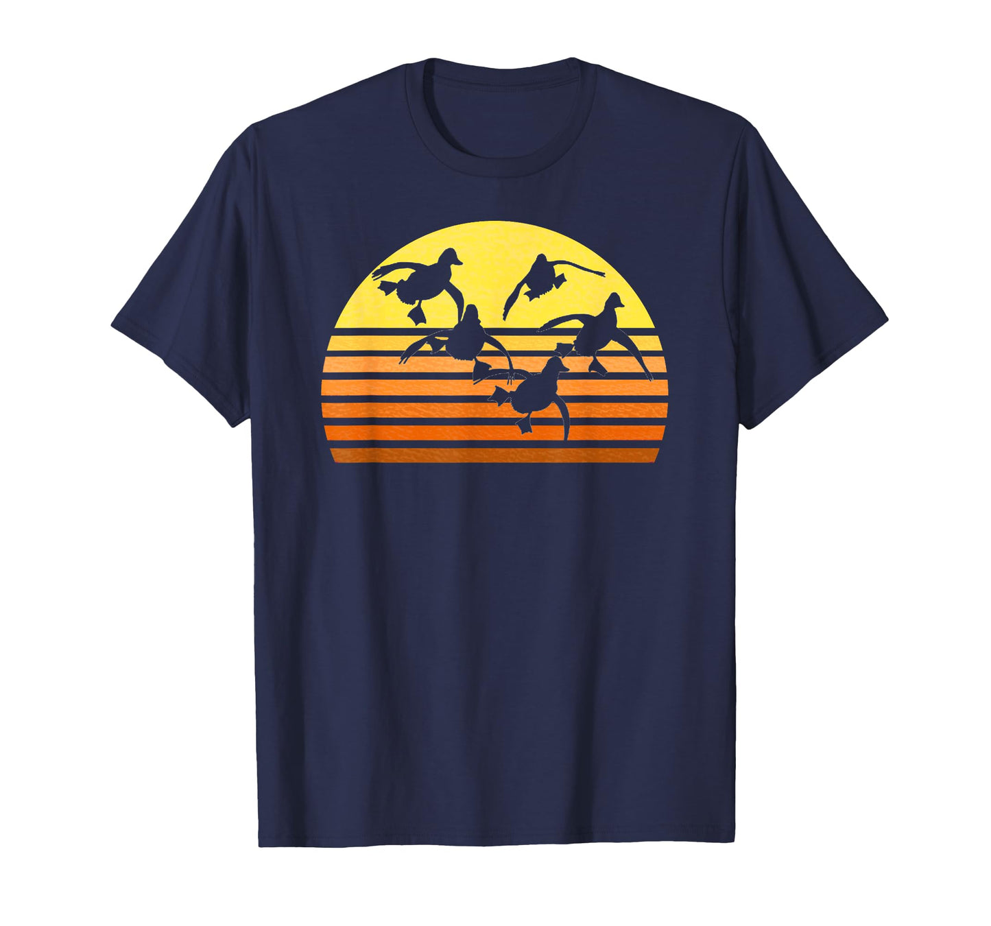 Duck Whisperer Fall Hunter Retro Sun Ducks Autumn Sky Gift T-Shirt