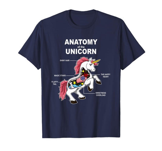 Unicorn Anatomy Cute Magic Creature Funny T-Shirt