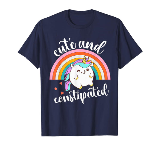 Funny Constipation IBS-C Tummy Ache Cute Constipated Unicorn T-Shirt