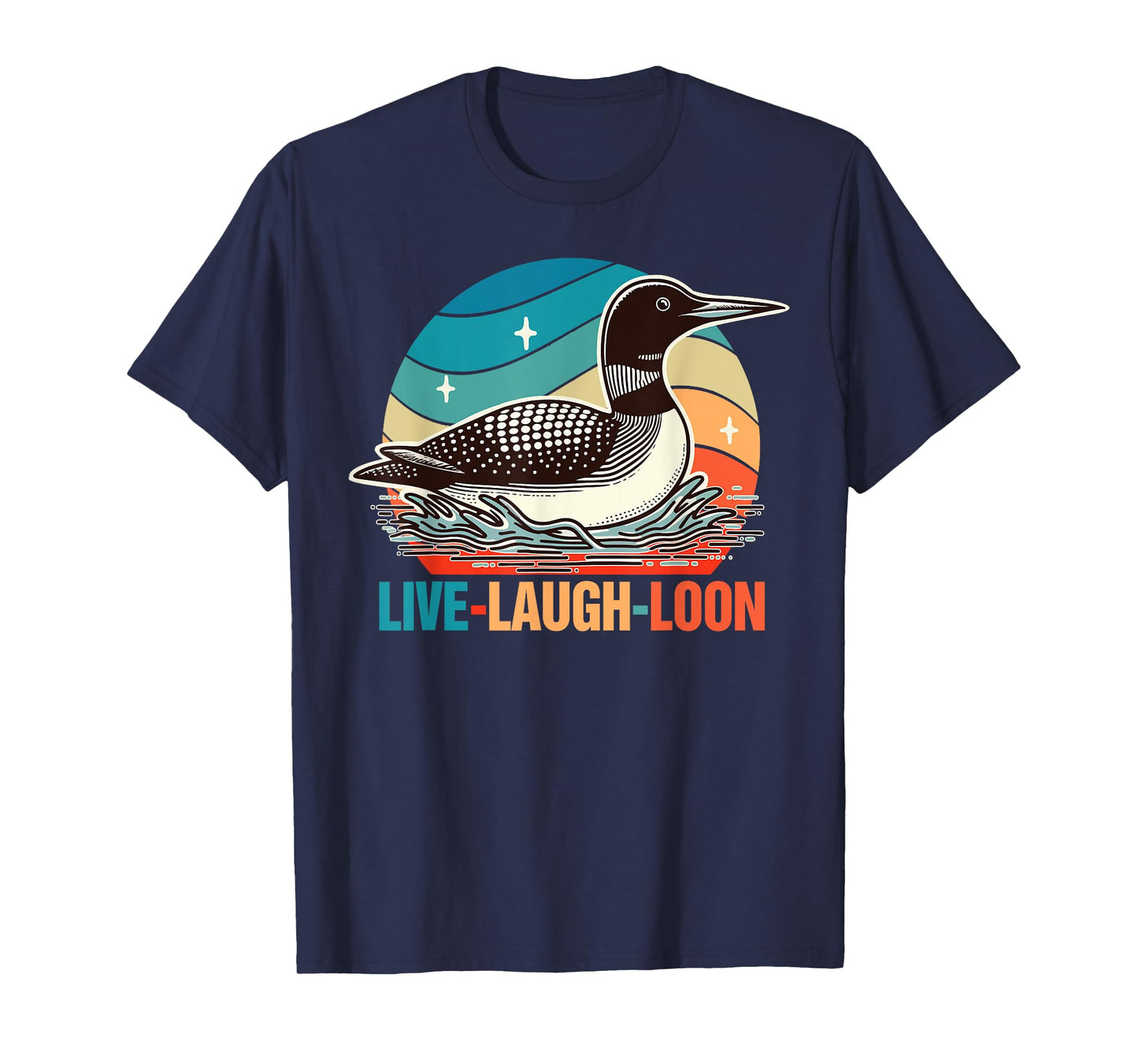 Funny Birds Mom Retro Vintage Outfits Common Loon Bird Lover Bird Watching Lives Laugh Loon T-Shirt, Small, Black