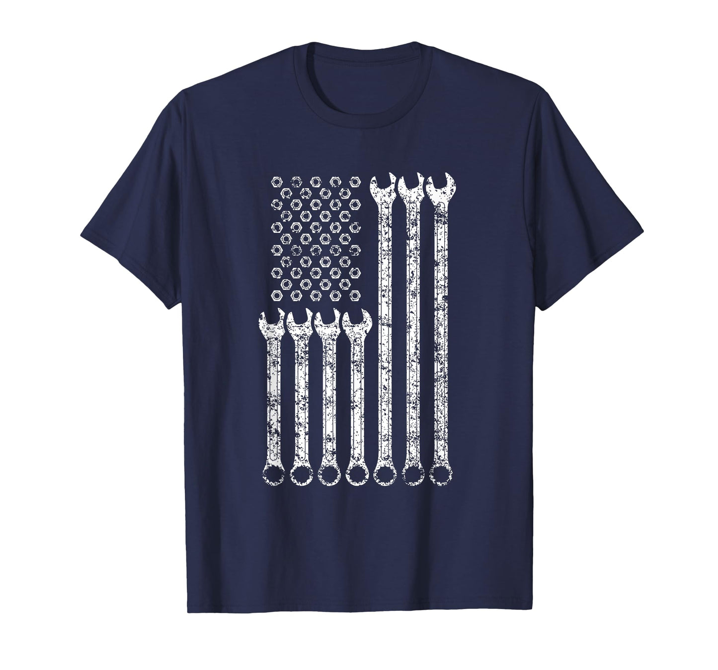 American Flag Mechanic Combination Wrench Wrenches Car T-Shirt