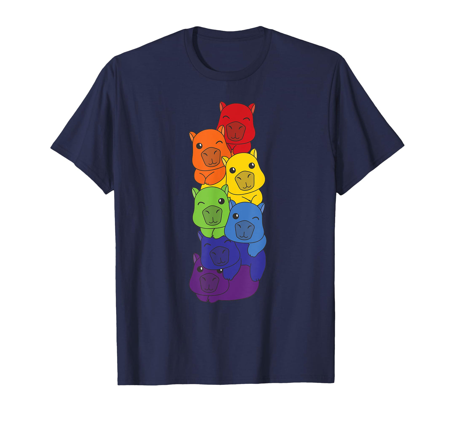 Rainbow Capybaras Cute Animals Colorful Capybara T-Shirt