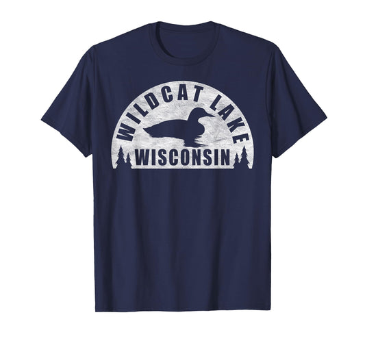Wildcat Lake Northern Wisconsin Loon T-Shirt for Men Women Girls Kids