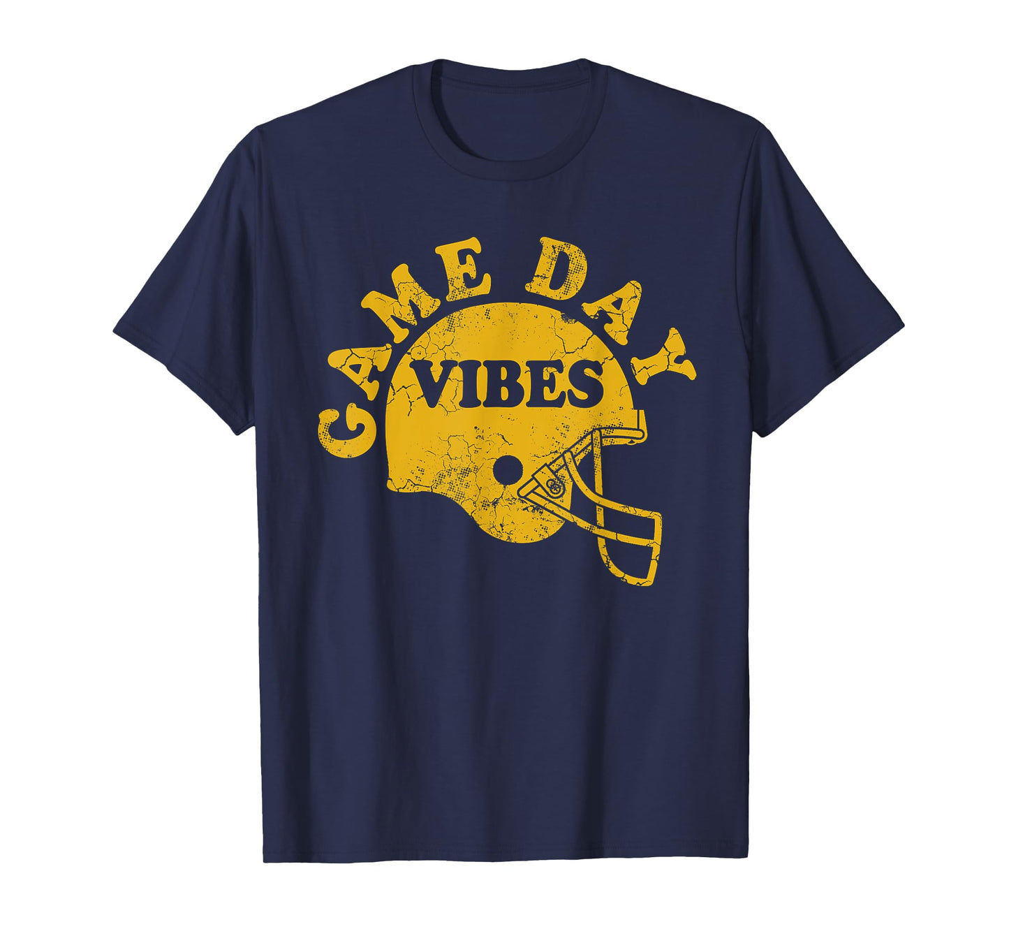 Football Game Day Vibes Yellow Helmet Men Women Kids Boys T-Shirt