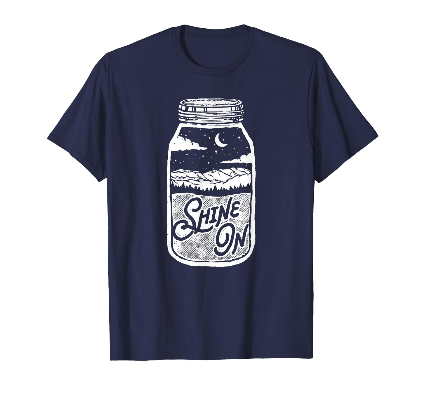 Shine On! Moonshine Lover Jar Design Moon & Mountains T-Shirt