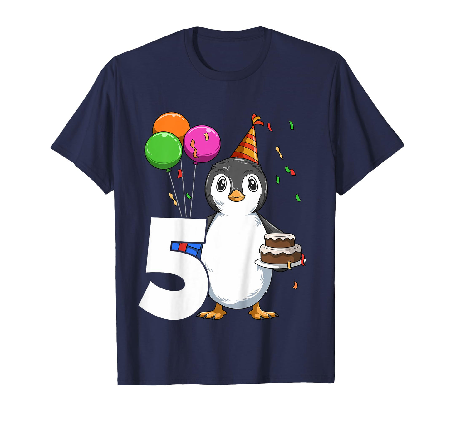 Penguin Birthday 5 Penguin 5th Birthday Outfit Penguin Party T-Shirt