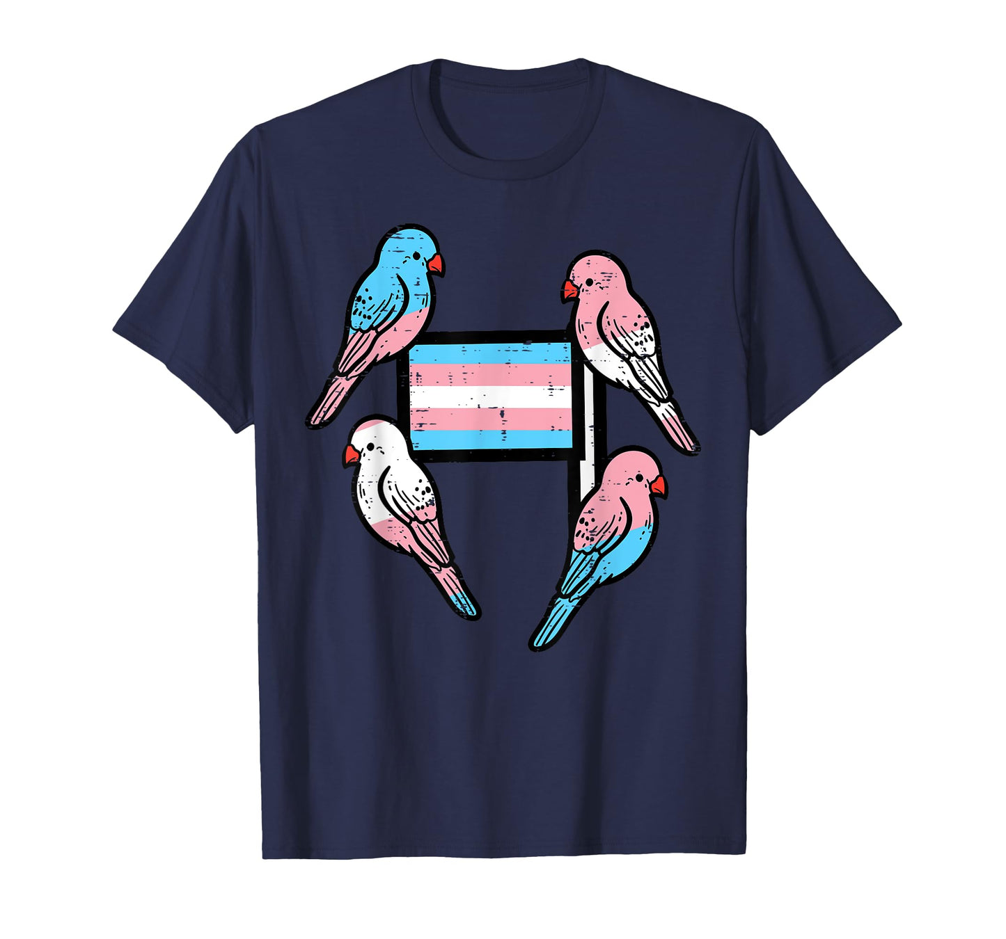 Trans Flag Birds Transgender Pride Lgbtq Ally Men Women Kids T-Shirt