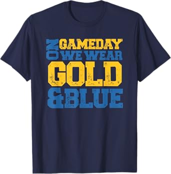 Blue and Gold Game Day Group Tees for High School Football T-Shirt