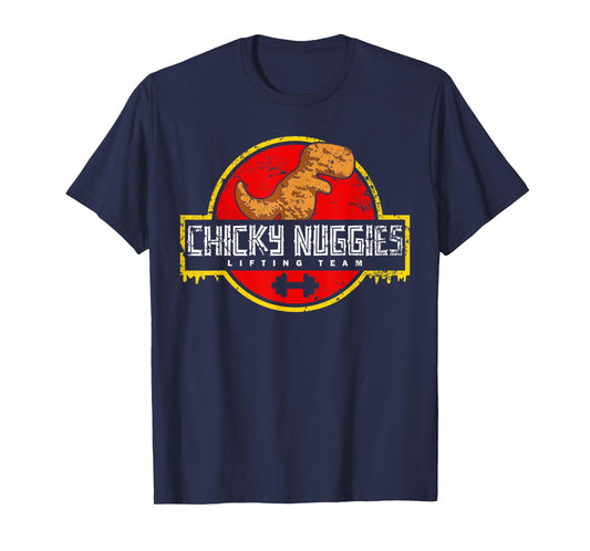 Chicky Nuggies Lifting Team Chicken Nugget Lover Distressed T-Shirt