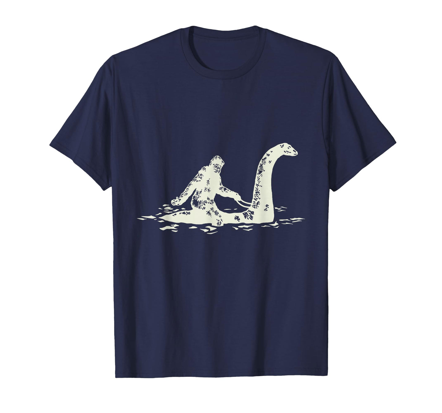 Bigfoot Sasquatch Riding The Loch Ness Monster Funny,Short Sleeve T-Shirt