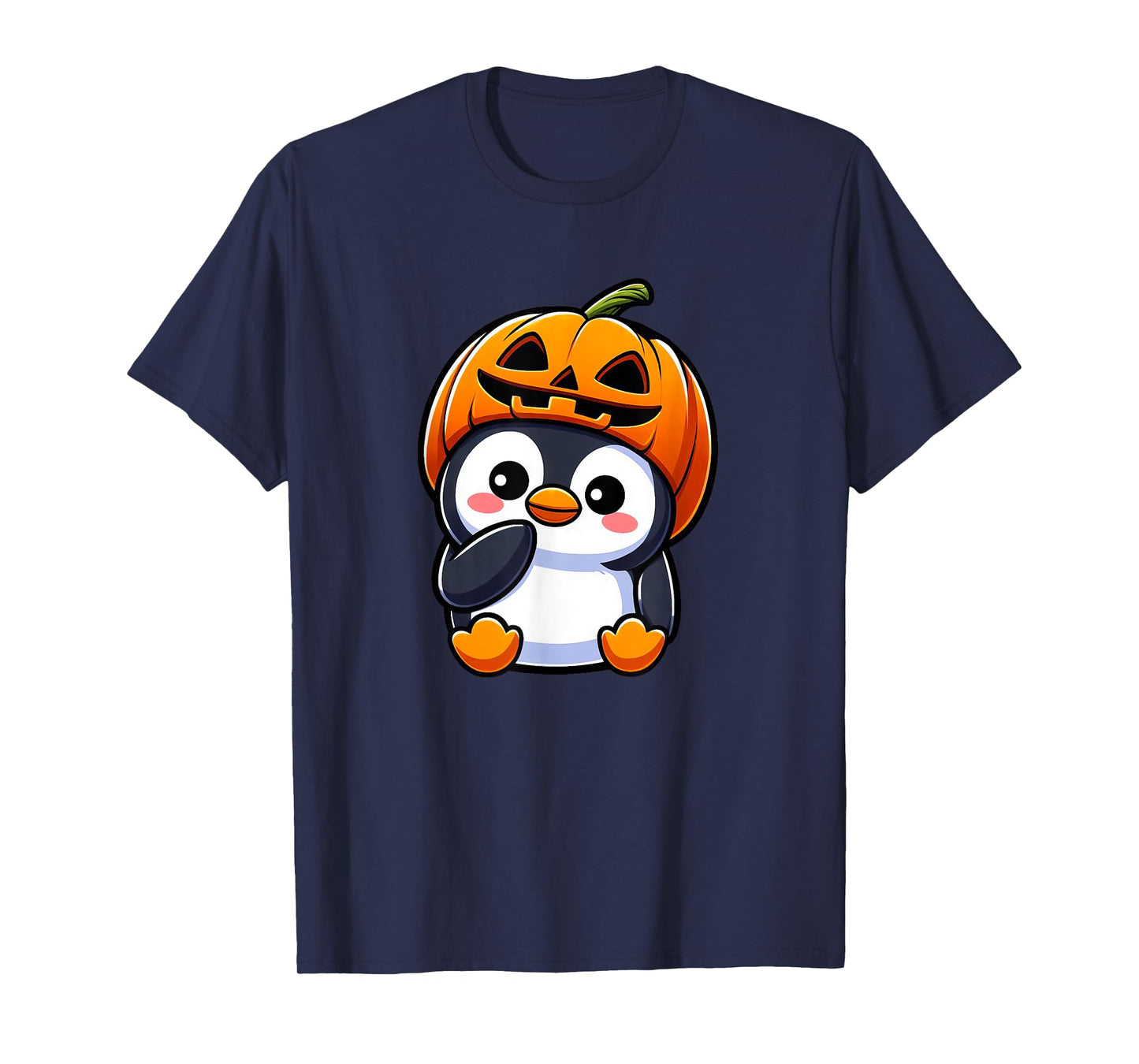 Halloween Penguin Pumpkin Hat T-Shirt