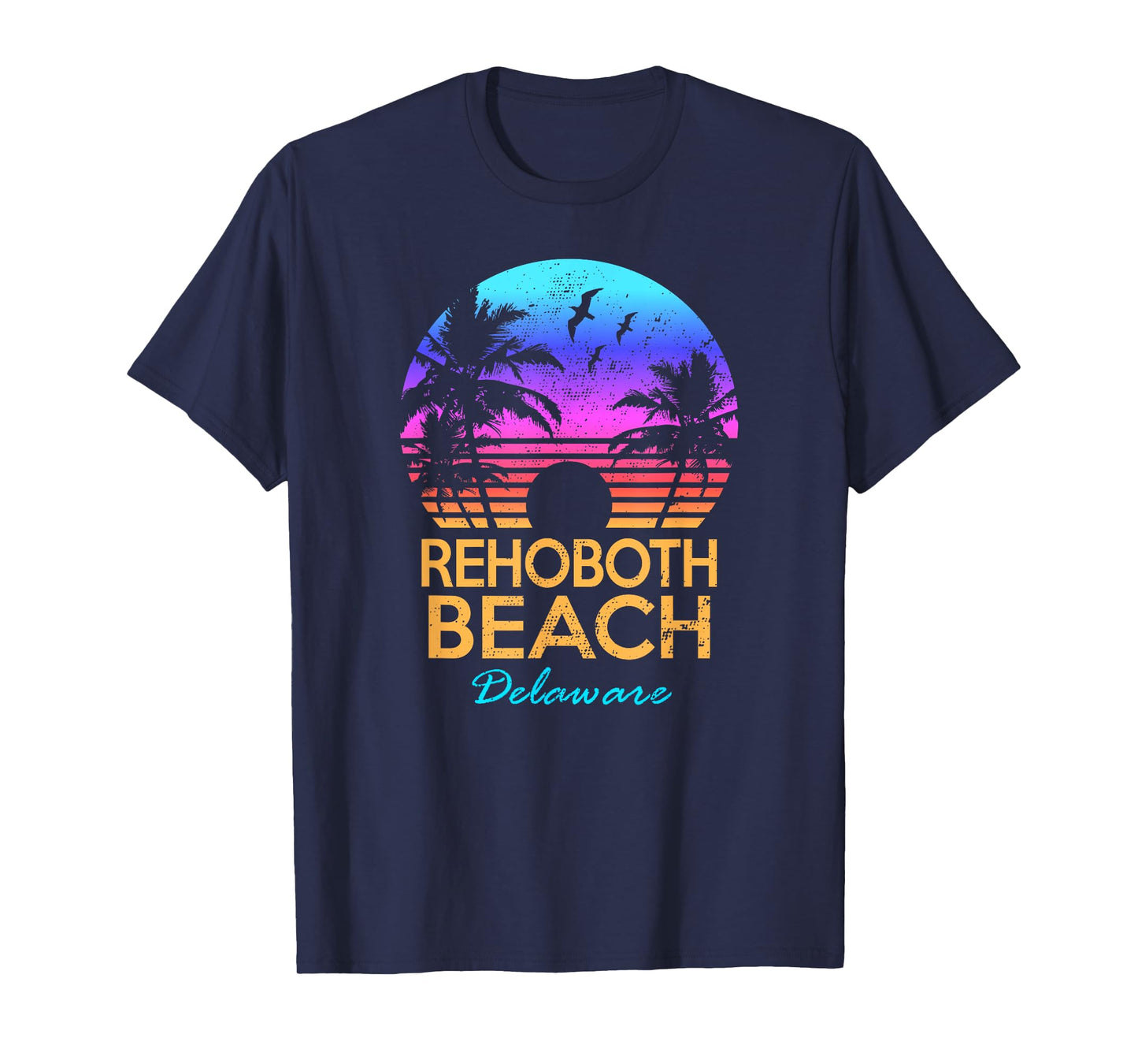 Rehoboth Beach Delaware Summer Vacation Retro Vintage Sunset Men Women Kids T-Shirt
