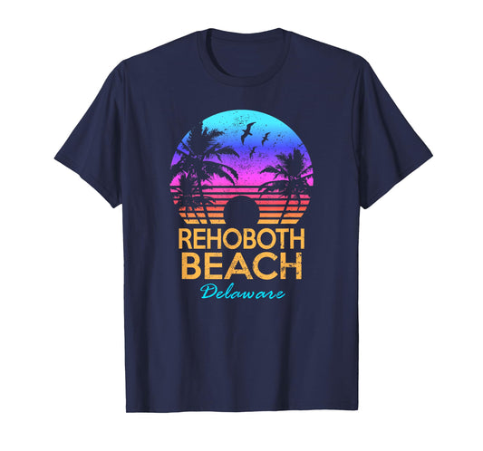 Rehoboth Beach Delaware Summer Vacation Retro Vintage Sunset Men Women Kids T-Shirt