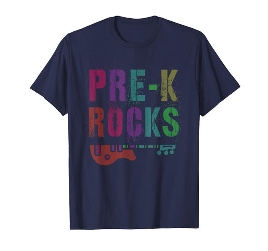 PRE-K ROCKS Teacher Rockstar Ready Crush PreK Bruh We Back T-Shirt