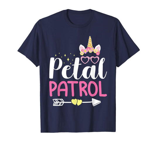 Petal Patrol Cute Girl Flowers Unicorn Wedding Bridal T-Shirt