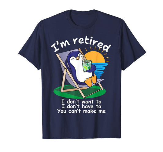 Funny Retired 2025 Penguin Vacation Retirement Party Outfit T-Shirt