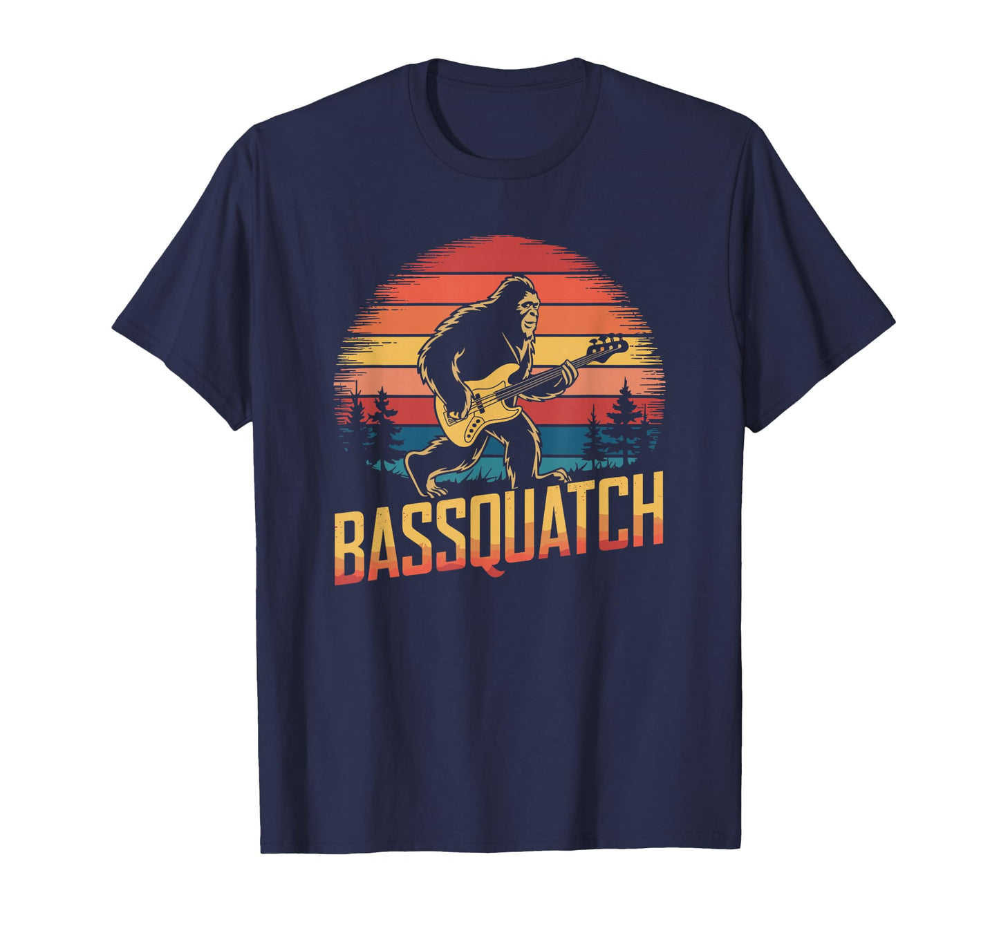 Bassquatch, Retro Bigfoot Bass Guitar Sasquatch T-Shirt