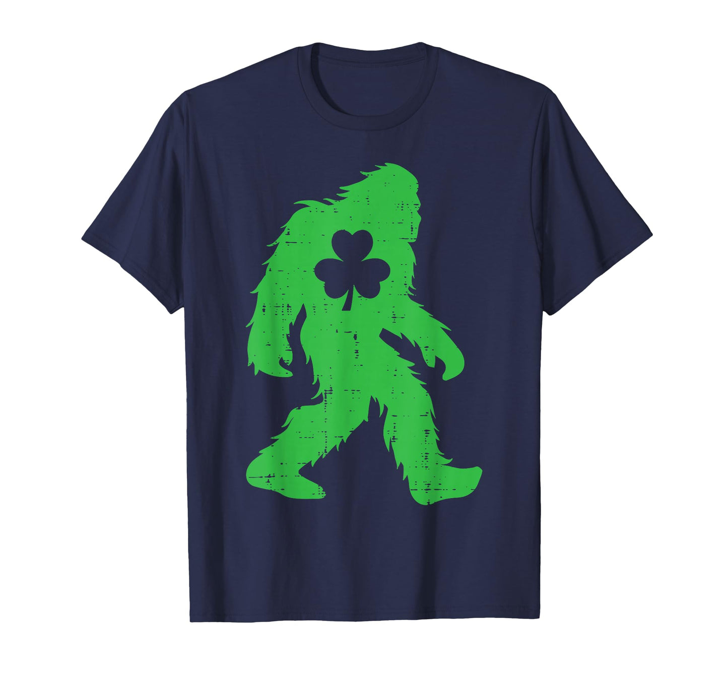 St Patricks Day Bigfoot Sasquatch Shamrock Men Women Kids T-Shirt