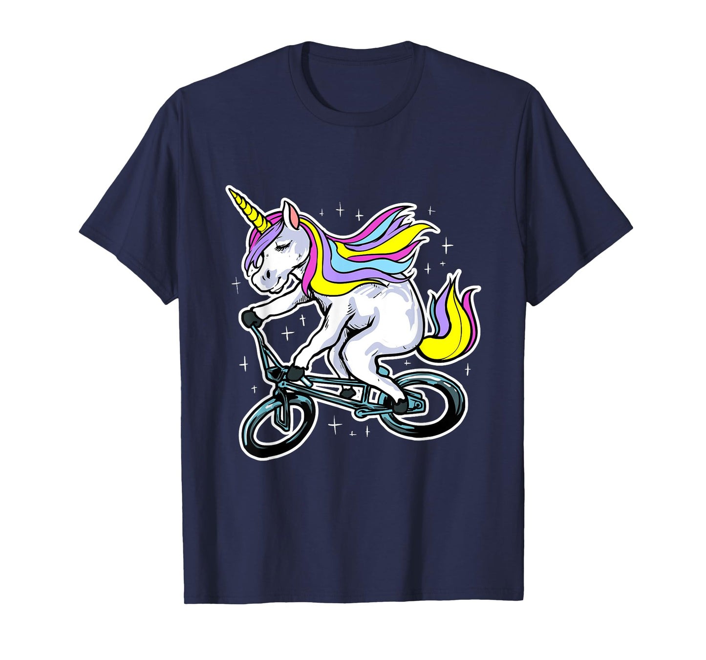 Funny Magic BMX Bike Bicycle Rider Unicorn Costume T-Shirt