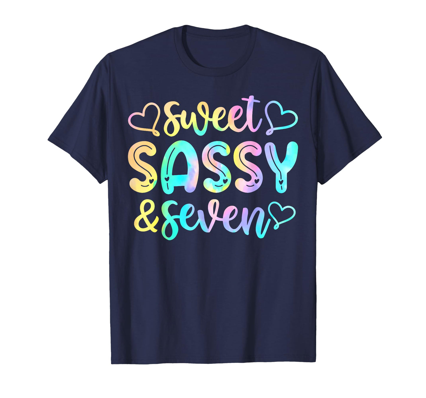 7th Birthday Girl Sweet Sassy And Seven 7 Years Old Girls T-Shirt