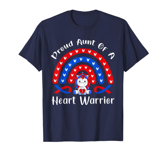 Proud Aunt Of A Heart Warrior Congenital Heart Defect Unicor T-Shirt