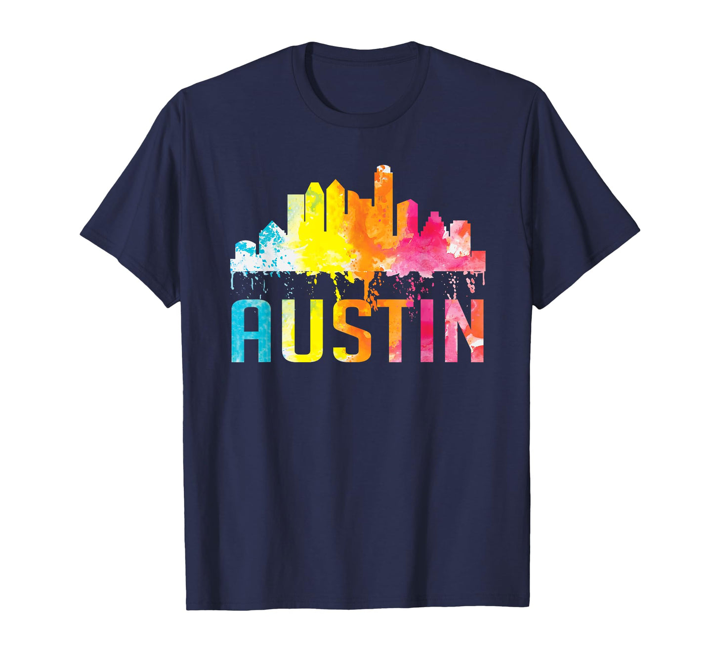 Austin Texas Watercolor Skyline Home State Souvenir Gift T-Shirt