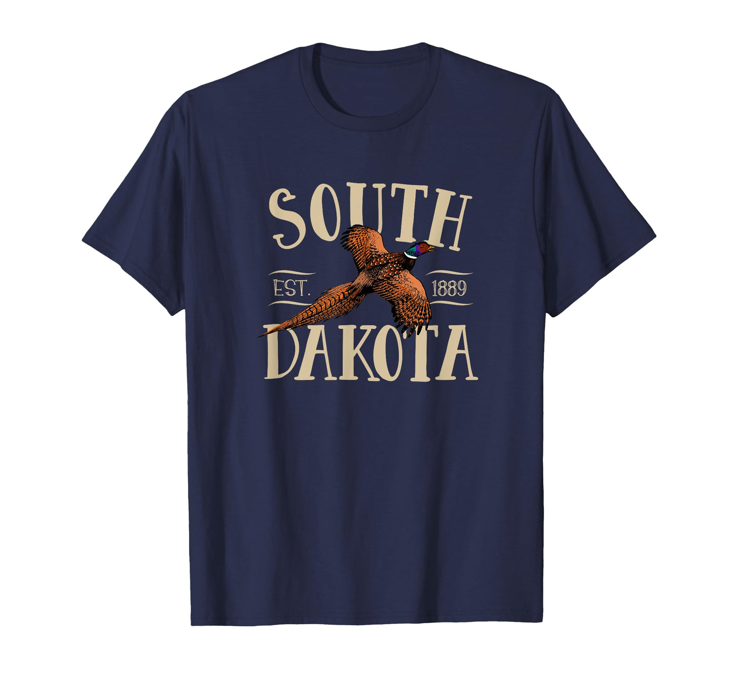 More Cool South Dakota Designs Unisex-Kids Black Small Modern Floral Letter Print T-Shirt with Distinctive Pheasant Design, Soft Cotton Fabric