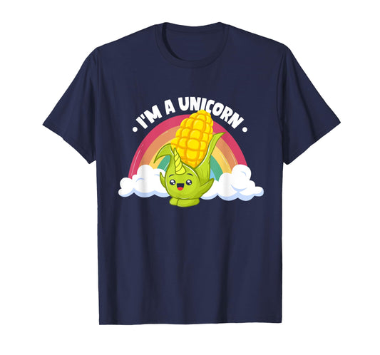 Maize Corn Cob Kids Farming Corn I'm A Unicorn T-Shirt
