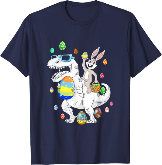 Easter Dinosaur TRex Bunny Egg Hunt Kids Boys Girls T-Shirt