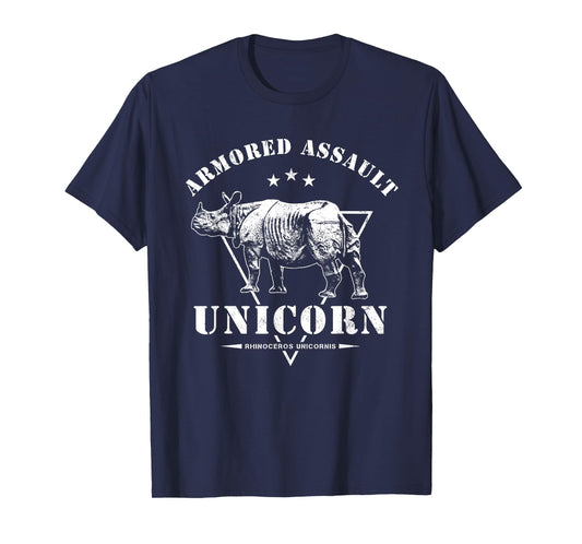 Armored Assault Unicorn Funny Rhino T-Shirt