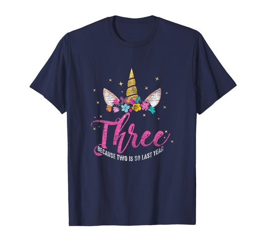3 Years Old Birthday Girl Gifts Unicorn 3rd Birthday T-Shirt