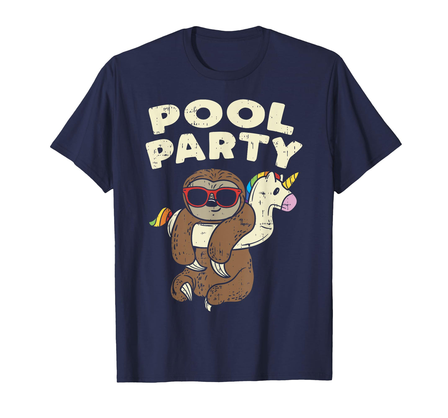 Pool Party Sloth Funny Animal Lover Birthday Party Kids Gift T-Shirt