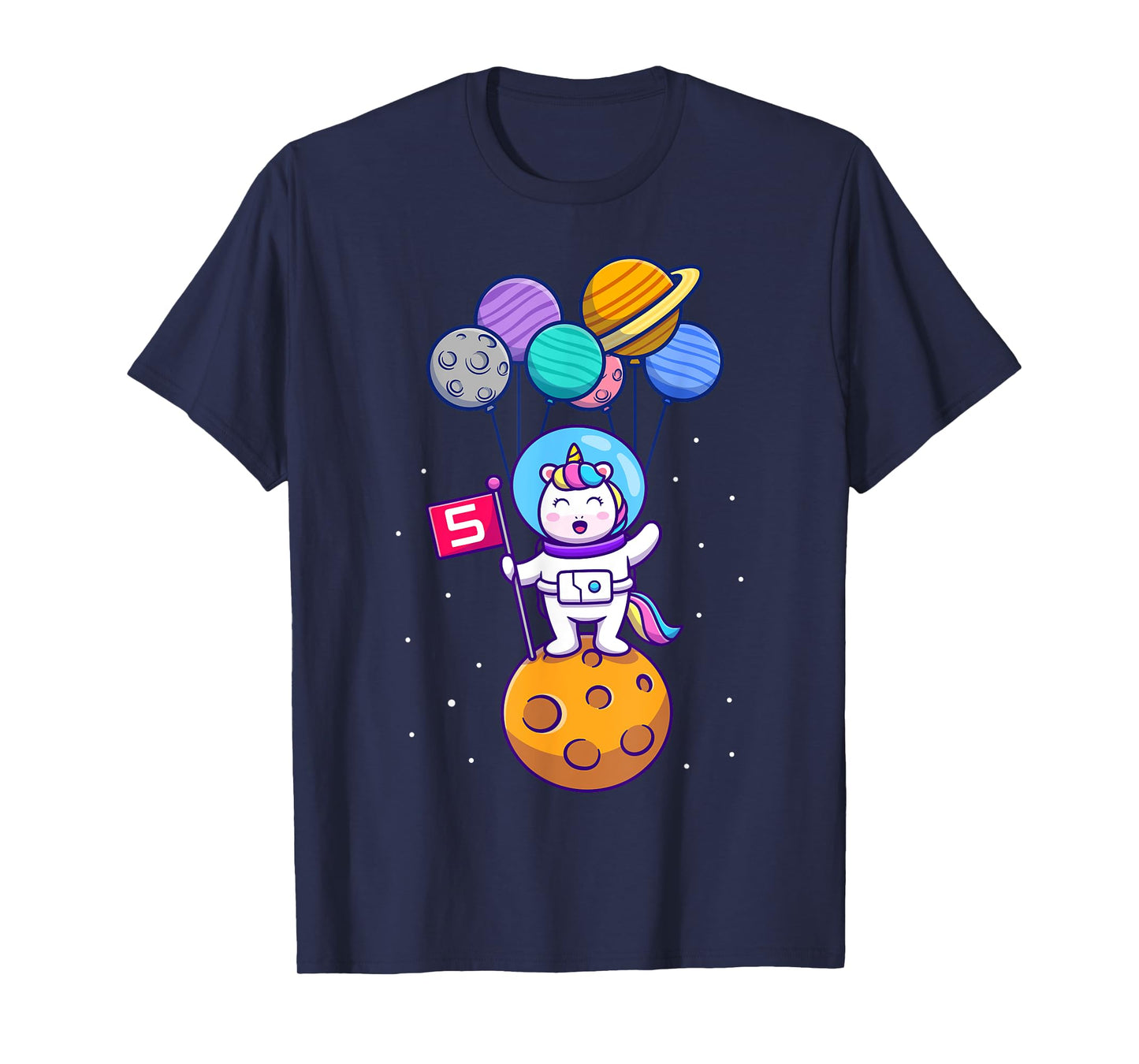 This Little Unicorn Astronaut is 5 for Birthday Girls T-Shirt